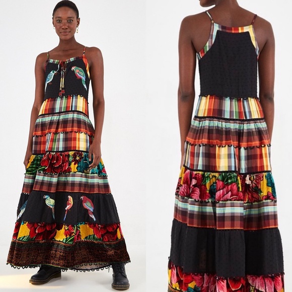 FARM Rio | Dresses | Nwt Farm Rio Winter Garden Tiered Maxi Dress ...